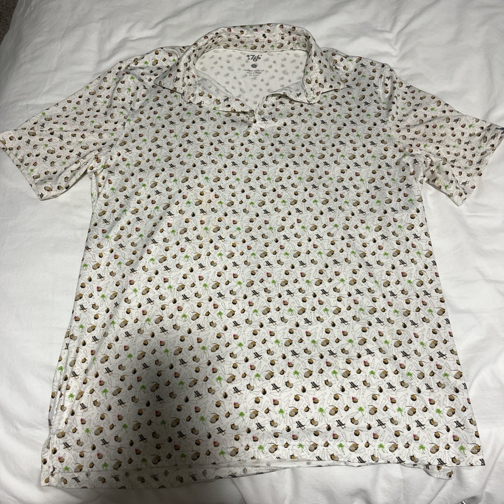 Tropical short sleeve polo shirt men’s